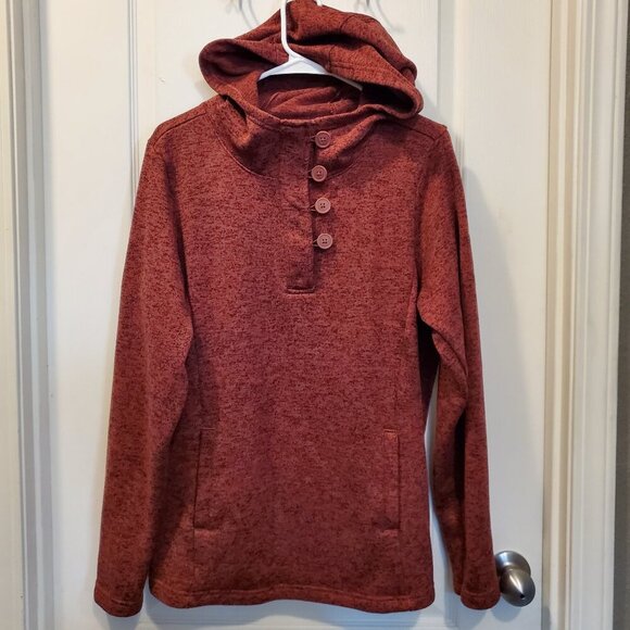 Columbia Tops - Columbia Sportswear Co. Cozy heathered Rusty Red Fleece Hoodie - Size XL
